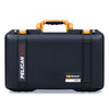 Pelican 1525 Air Case, Black with Yellow Handle & Latches ColorCase