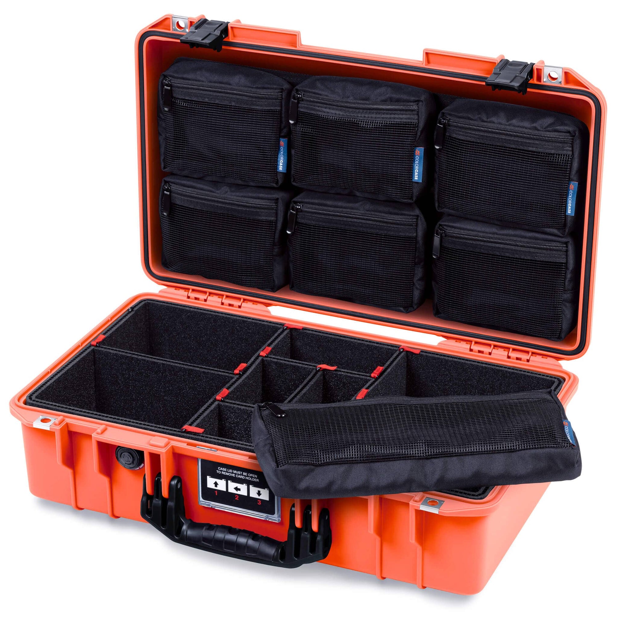 Pelican 1525 Air Case, Orange with Black Handle & Latches ColorCase