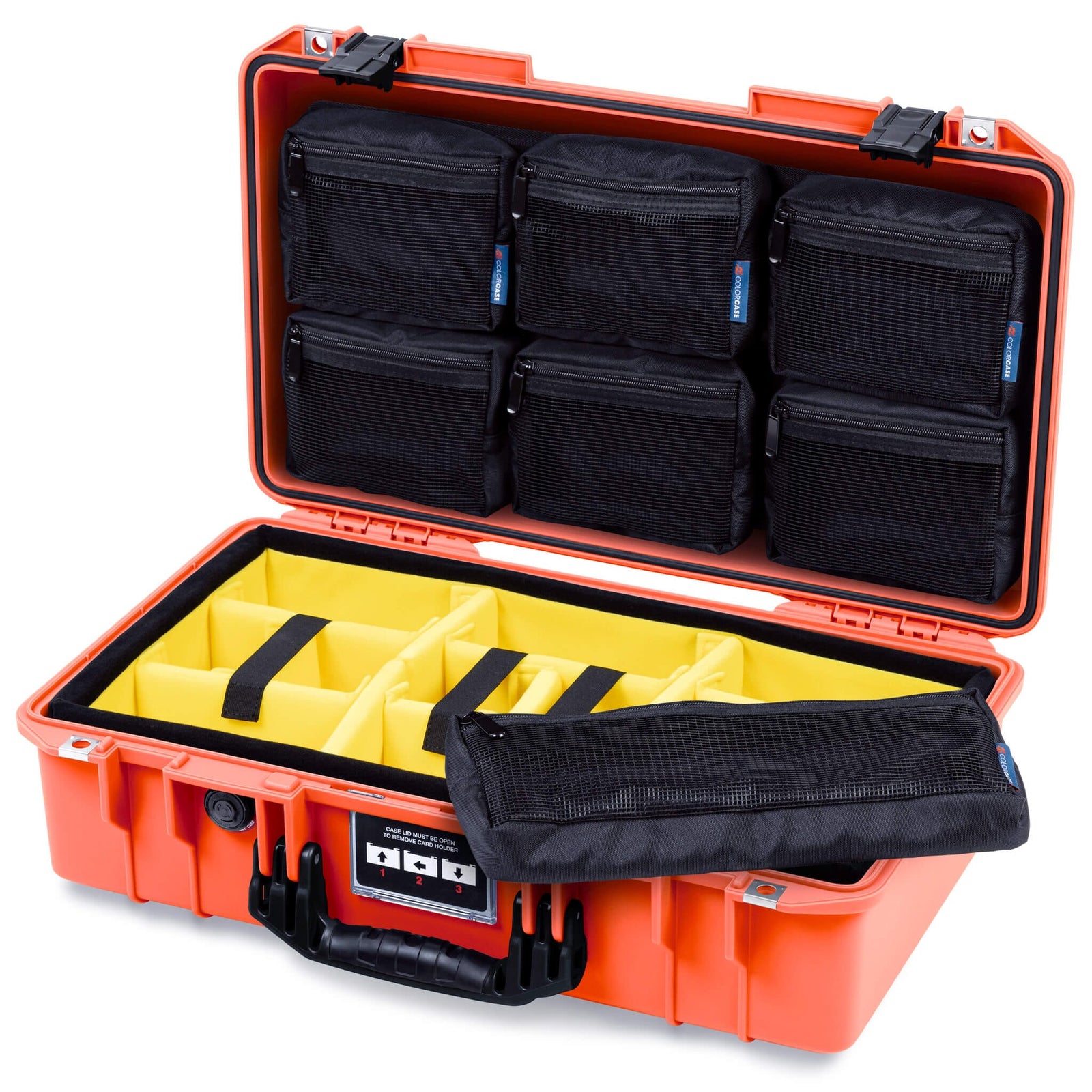 Pelican 1525 Air Case, Orange with Black Handle & Latches ColorCase 