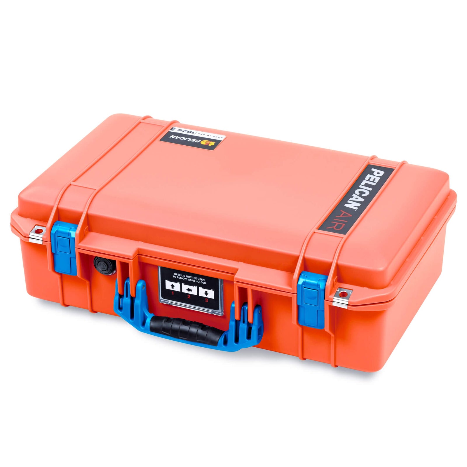 Pelican 1525 Air Case, Orange with Blue Handle & Latches ColorCase 