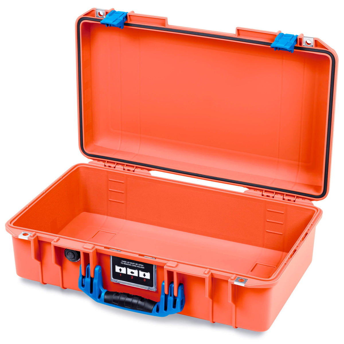 Pelican 1525 Air Case, Orange with Blue Handle &amp; Latches None (Case Only) ColorCase 015250-0000-150-121