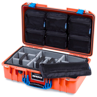 Pelican 1525 Air Case, Orange with Blue Handle & Latches ColorCase
