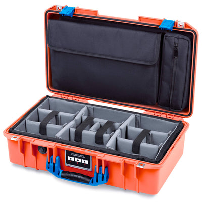 Pelican 1525 Air Case, Orange with Blue Handle & Latches ColorCase