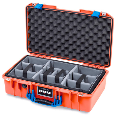 Pelican 1525 Air Case, Orange with Blue Handle & Latches ColorCase
