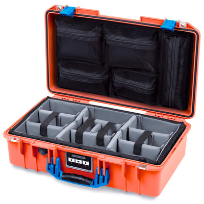 Pelican 1525 Air Case, Orange with Blue Handle & Latches ColorCase
