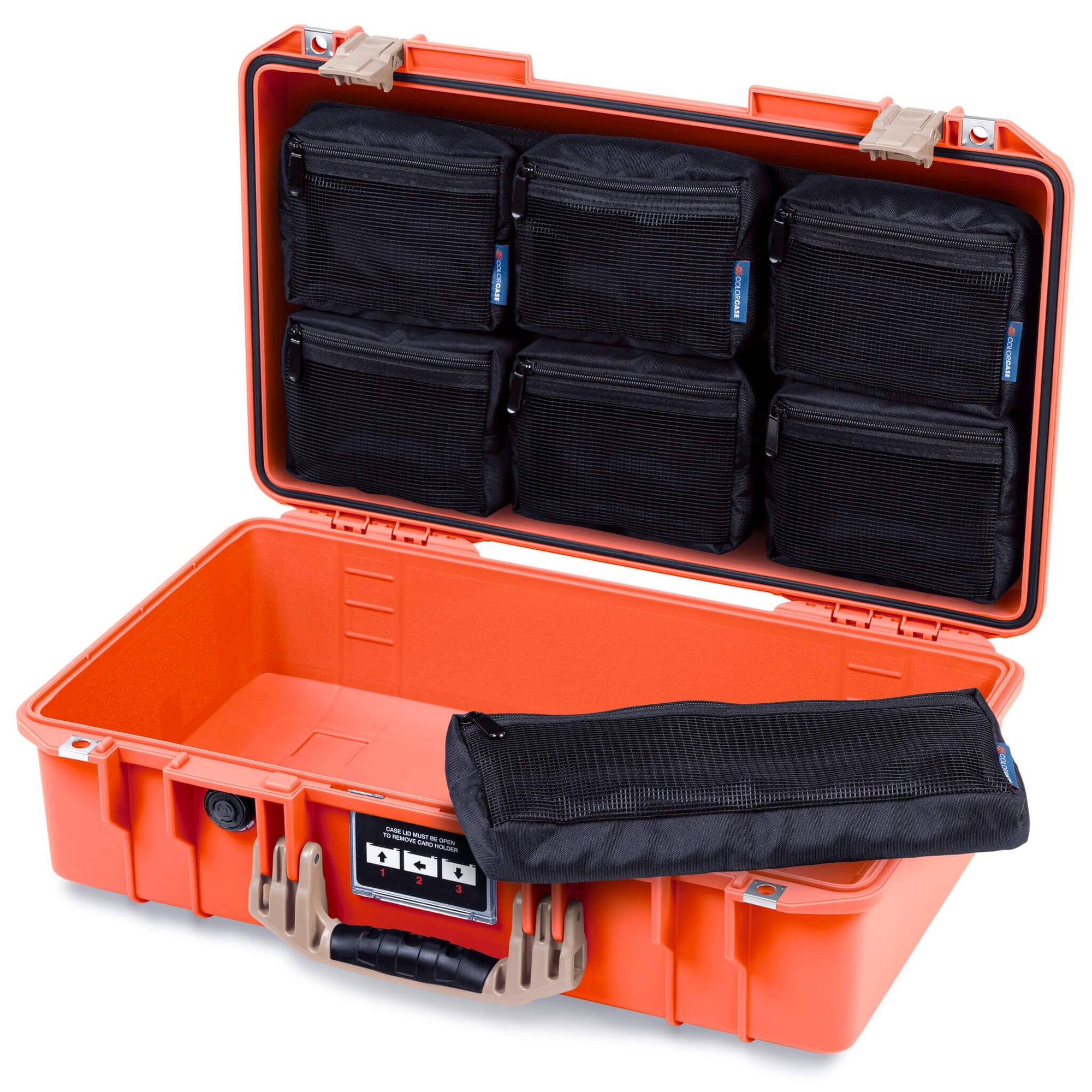 Pelican 1525 Air Case, Orange with Desert Tan Handle & Latches ColorCase