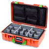 Pelican 1525 Air Case, Orange with Lime Green Handle & Latches ColorCase