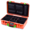 Pelican 1525 Air Case, Orange with Lime Green Handle & Latches TrekPak Divider System with Mesh Lid Organizer ColorCase 015250-0120-150-301