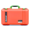 Pelican 1525 Air Case, Orange with Lime Green Handle & Latches ColorCase