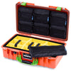 Pelican 1525 Air Case, Orange with Lime Green Handle & Latches ColorCase