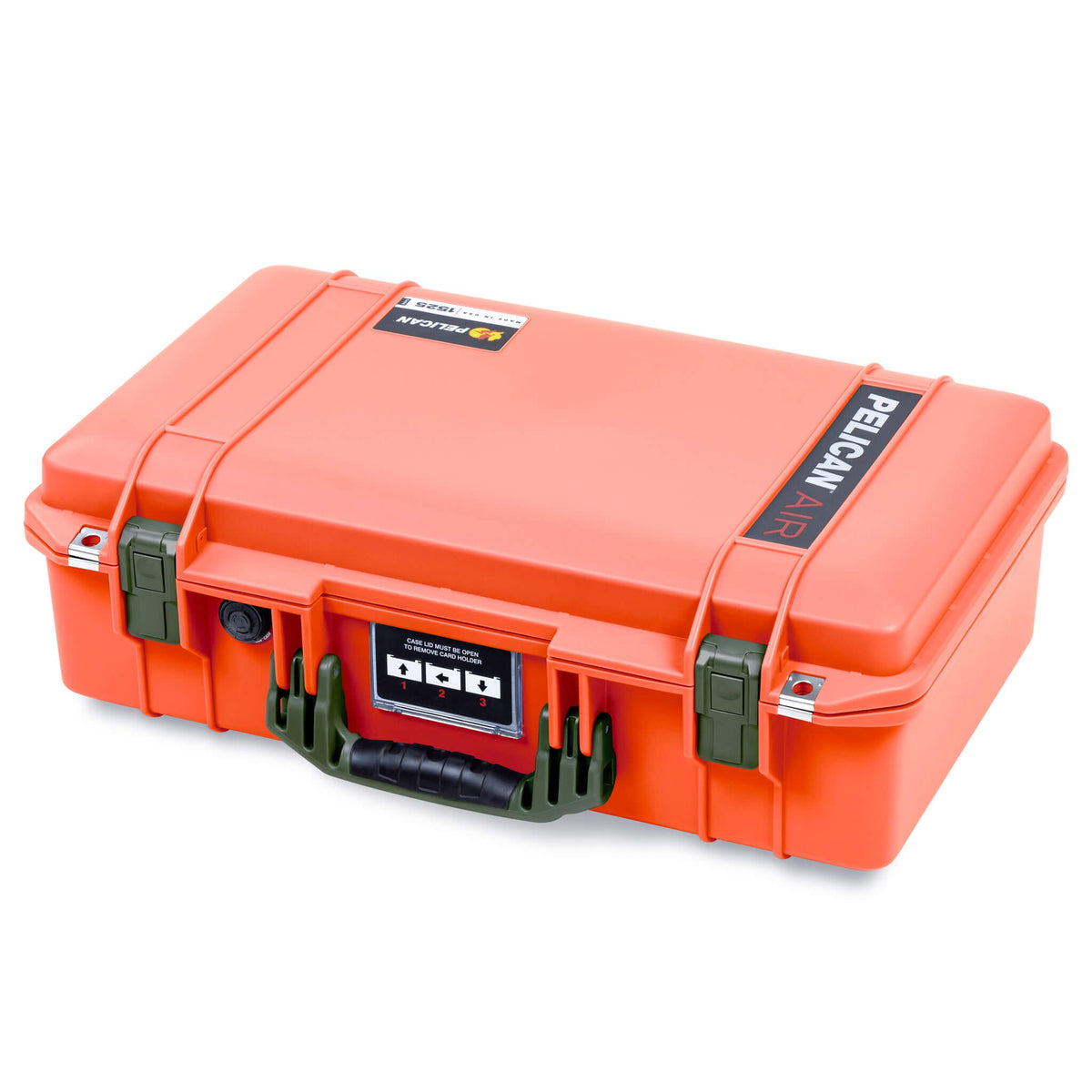 Pelican 1525 Air Case, Orange with OD Green Handle &amp; Latches ColorCase 
