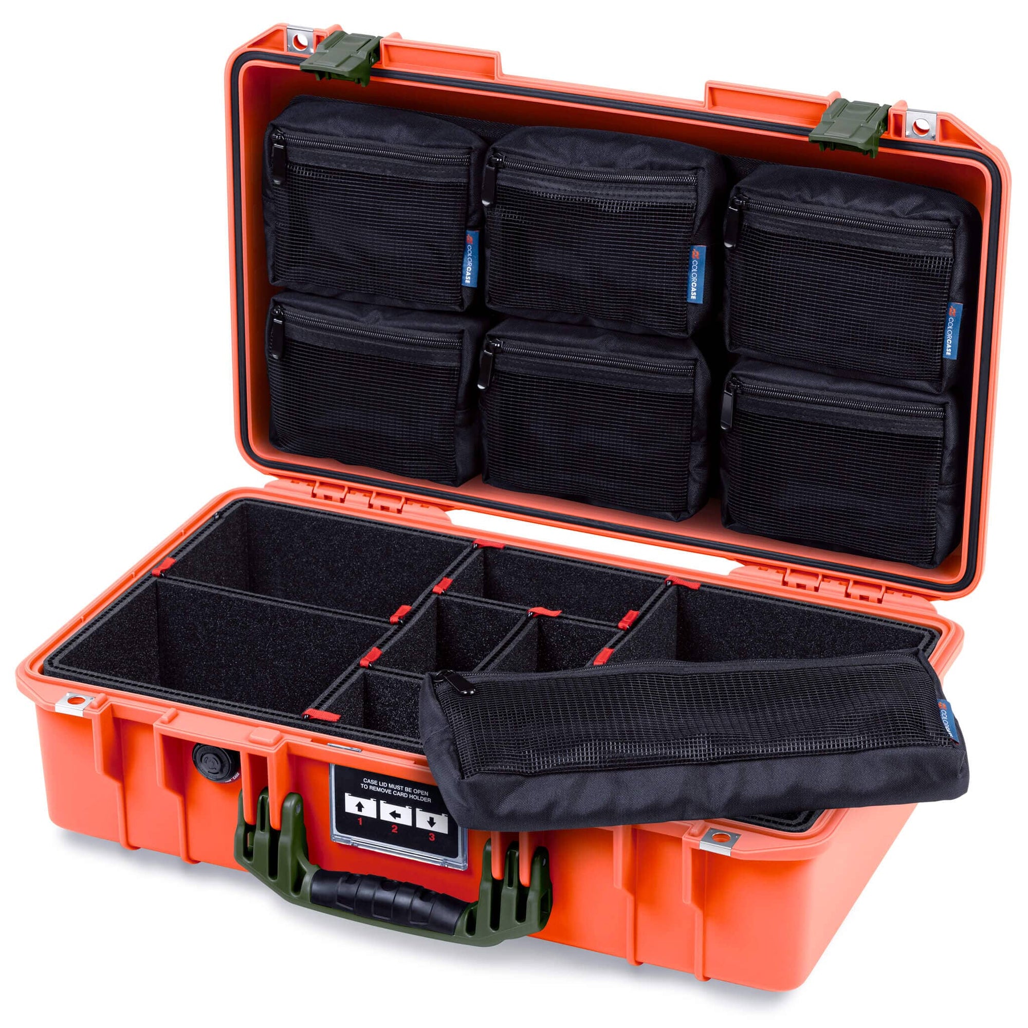 Pelican 1525 Air Case, Orange with OD Green Handle & Latches ColorCase