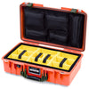 Pelican 1525 Air Case, Orange with OD Green Handle & Latches Yellow Padded Microfiber Dividers with Mesh Lid Organizer ColorCase 015250-0110-150-131