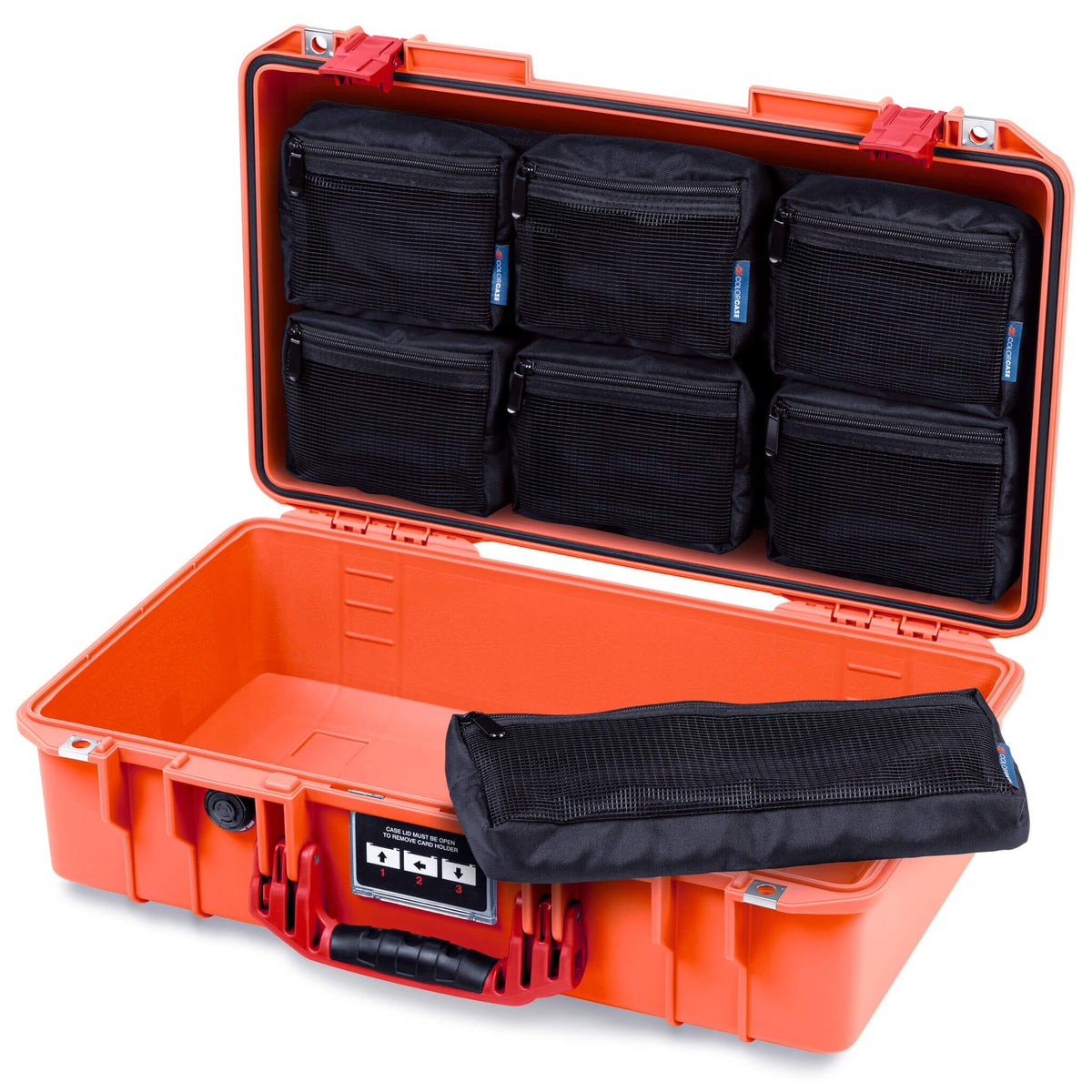 Pelican 1525 Air Case, Orange with Red Handle &amp; Latches ColorCase 