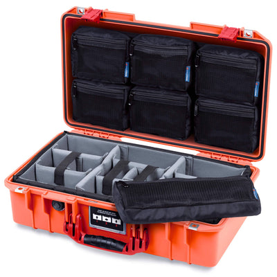 Pelican 1525 Air Case, Orange with Red Handle & Latches ColorCase