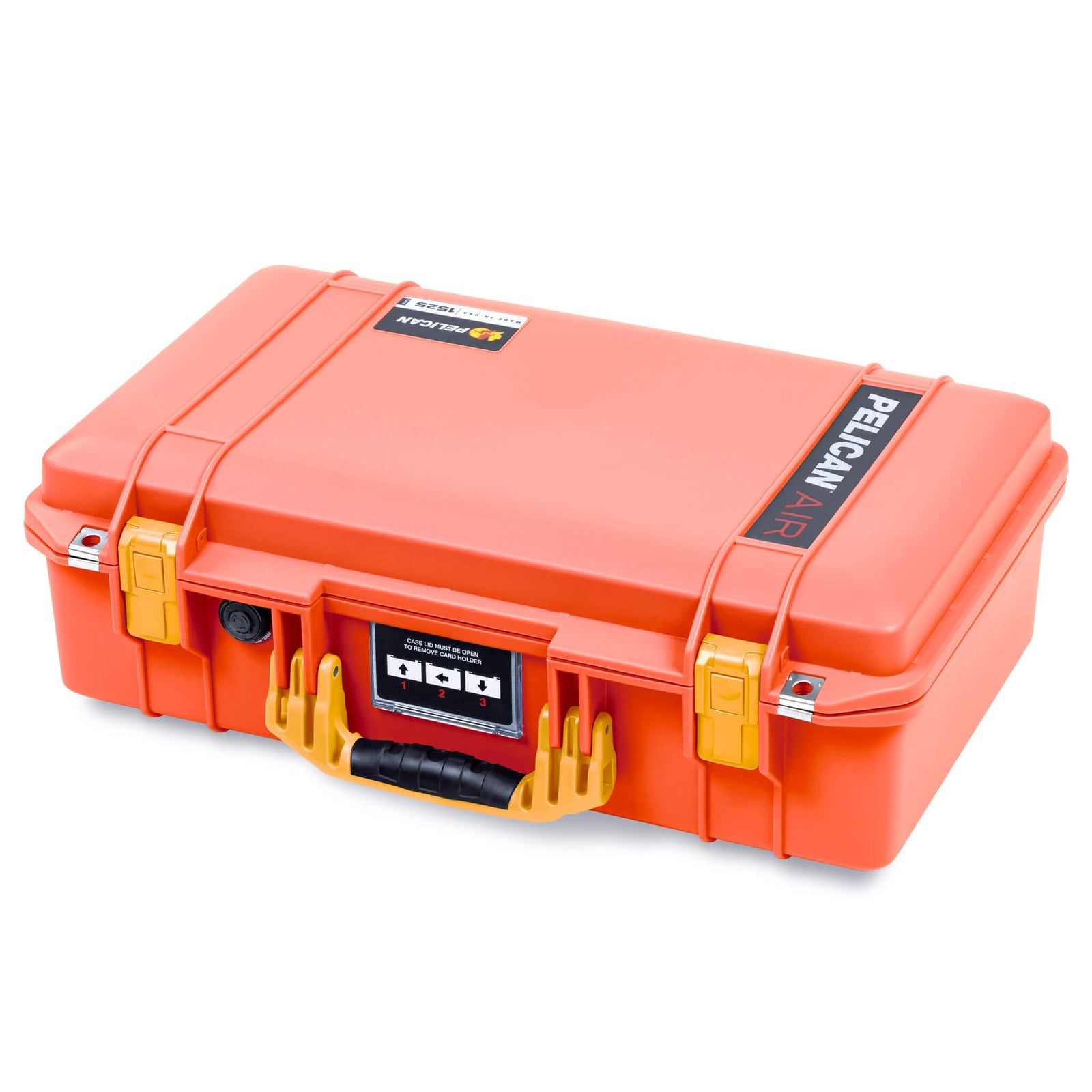 Pelican 1525 Air Case, Orange with Yellow Handle & Latches ColorCase 