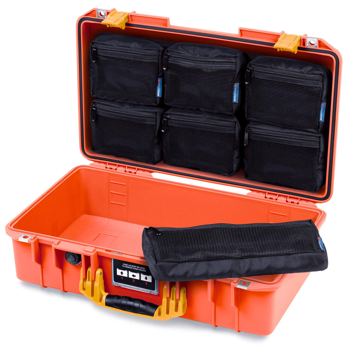 Pelican 1525 Air Case, Orange with Yellow Handle &amp; Latches ColorCase 