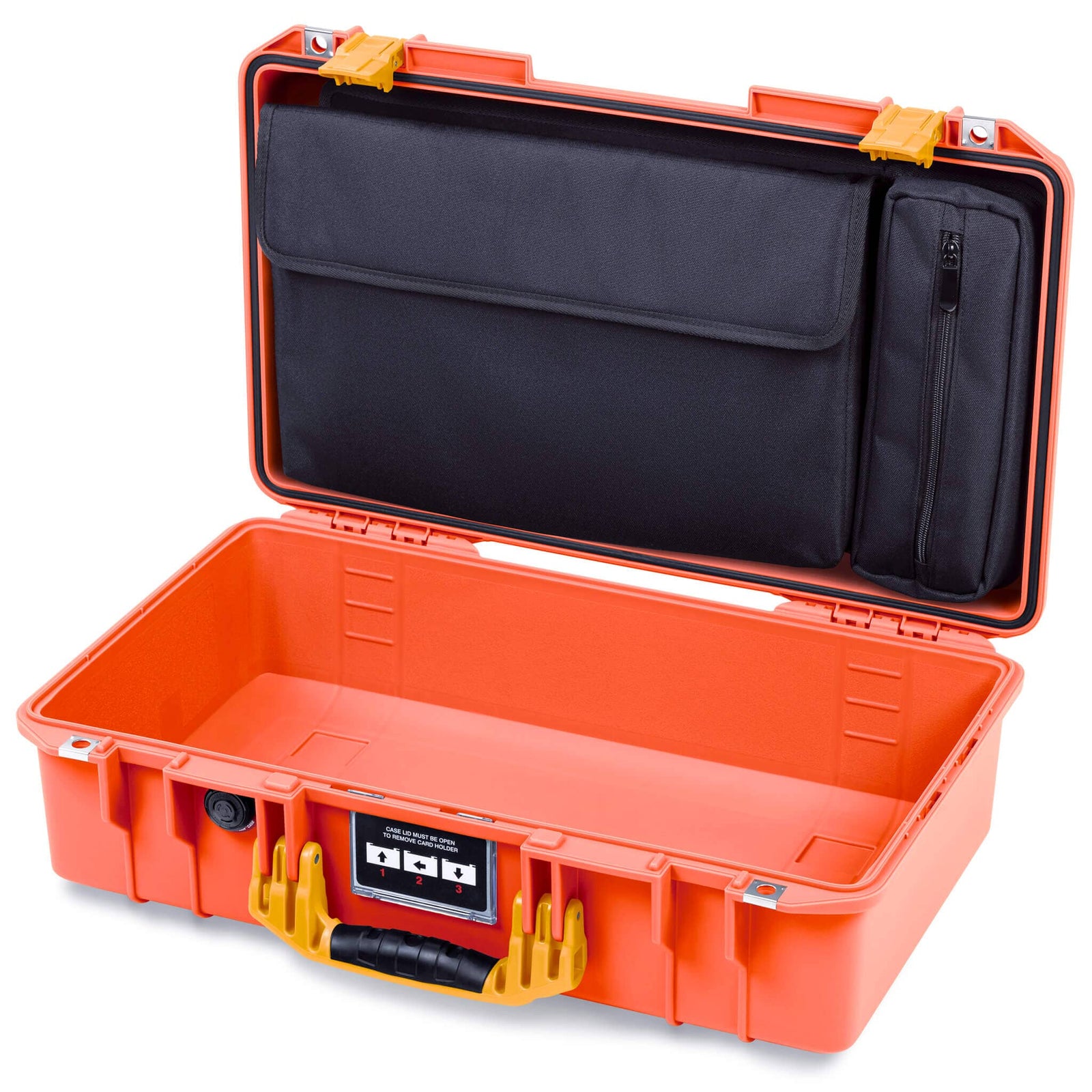 Pelican 1525 Air Case, Orange with Yellow Handle & Latches ColorCase 