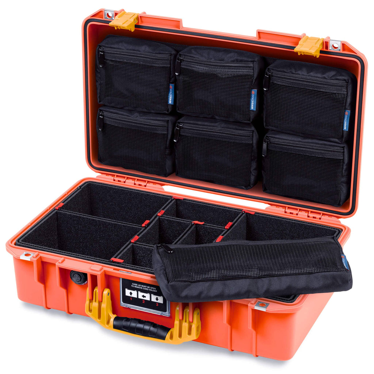 Pelican 1525 Air Case, Orange with Yellow Handle &amp; Latches ColorCase 