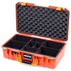 Pelican 1525 Air Case, Orange with Yellow Handle & Latches TrekPak Divider System with Convolute Lid Foam ColorCase 015250-0020-150-241