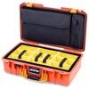 Pelican 1525 Air Case, Orange with Yellow Handle & Latches Yellow Padded Microfiber Dividers with Laptop Computer Pouch ColorCase 015250-0210-150-241