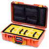 Pelican 1525 Air Case, Orange with Yellow Handle & Latches Yellow Padded Microfiber Dividers with Mesh Lid Organizer ColorCase 015250-0110-150-241