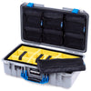 Pelican 1525 Air Case, Silver with Blue Handle & Latches ColorCase