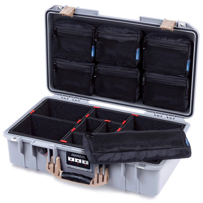 Pelican 1525 Air Case, Silver with Desert Tan Handle & Latches ColorCase