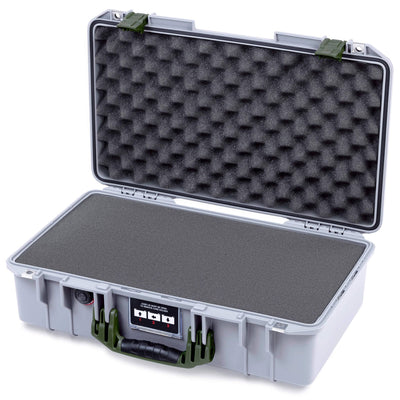 Pelican 1525 Air Case, Silver with OD Green Handle & Latches Pick & Pluck Foam with Convolute Lid Foam ColorCase 015250-0001-180-131