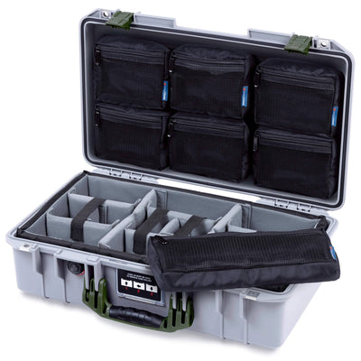 Pelican 1525 Air Case, Silver with OD Green Handle & Latches ColorCase