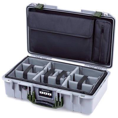 Pelican 1525 Air Case, Silver with OD Green Handle & Latches ColorCase