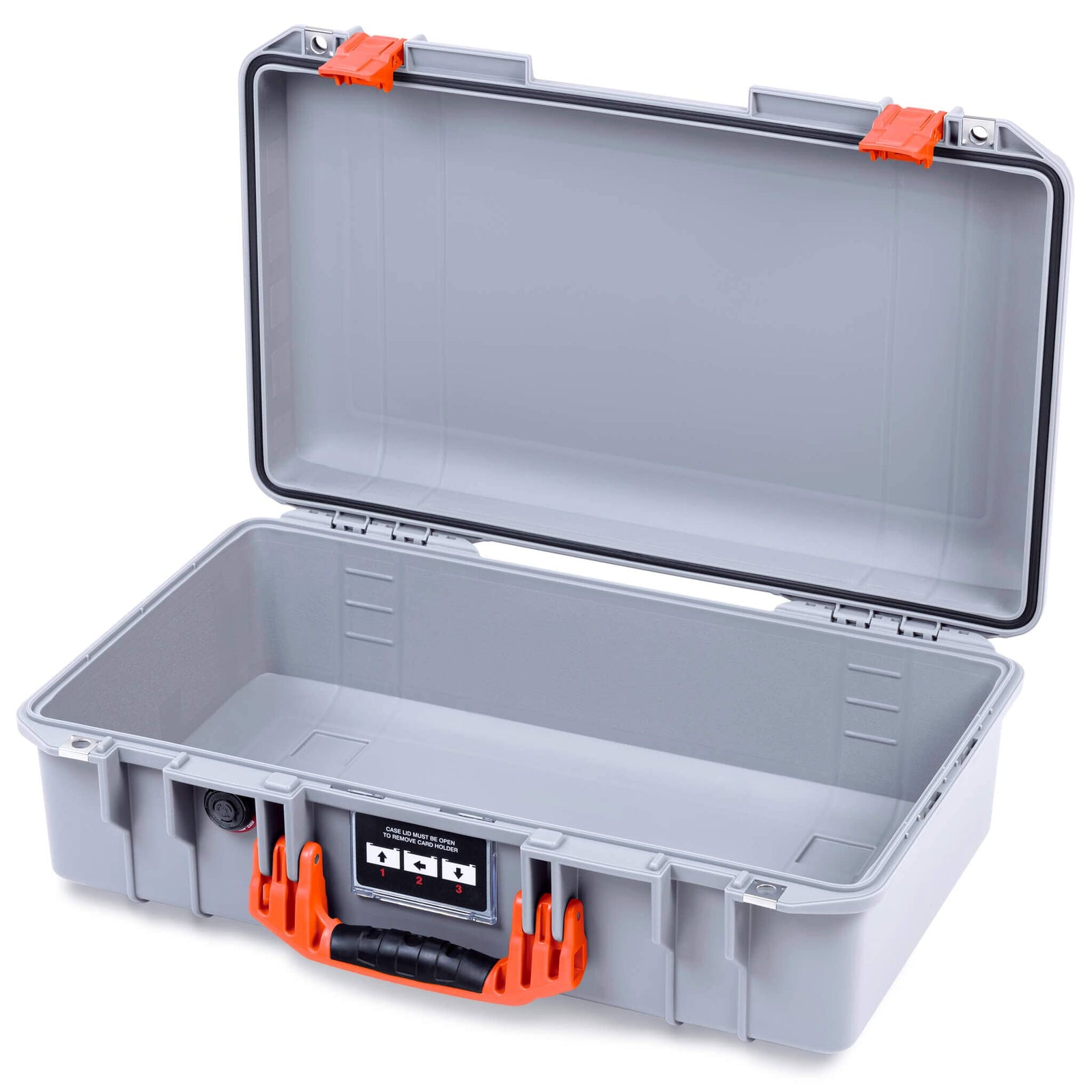 Pelican 1525 Air Case, Silver with Orange Handle & Latches None (Case Only) ColorCase 015250-0000-180-151