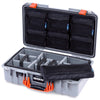 Pelican 1525 Air Case, Silver with Orange Handle & Latches ColorCase