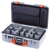 Pelican 1525 Air Case, Silver with Orange Handle & Latches ColorCase