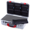 Pelican 1525 Air Case, Silver with Red Handle & Latches ColorCase