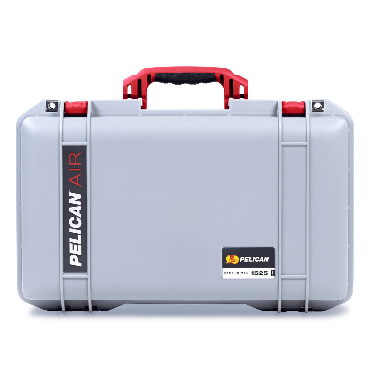 Pelican 1525 Air Case, Silver with Red Handle &amp; Latches ColorCase 
