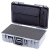 Pelican 1525 Air Case, Silver Pick & Pluck Foam with Laptop Computer Pouch ColorCase 015250-0201-180-181