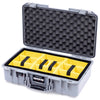 Pelican 1525 Air Case, Silver Yellow Padded Microfiber Dividers with Convolute Lid Foam ColorCase 015250-0010-180-181