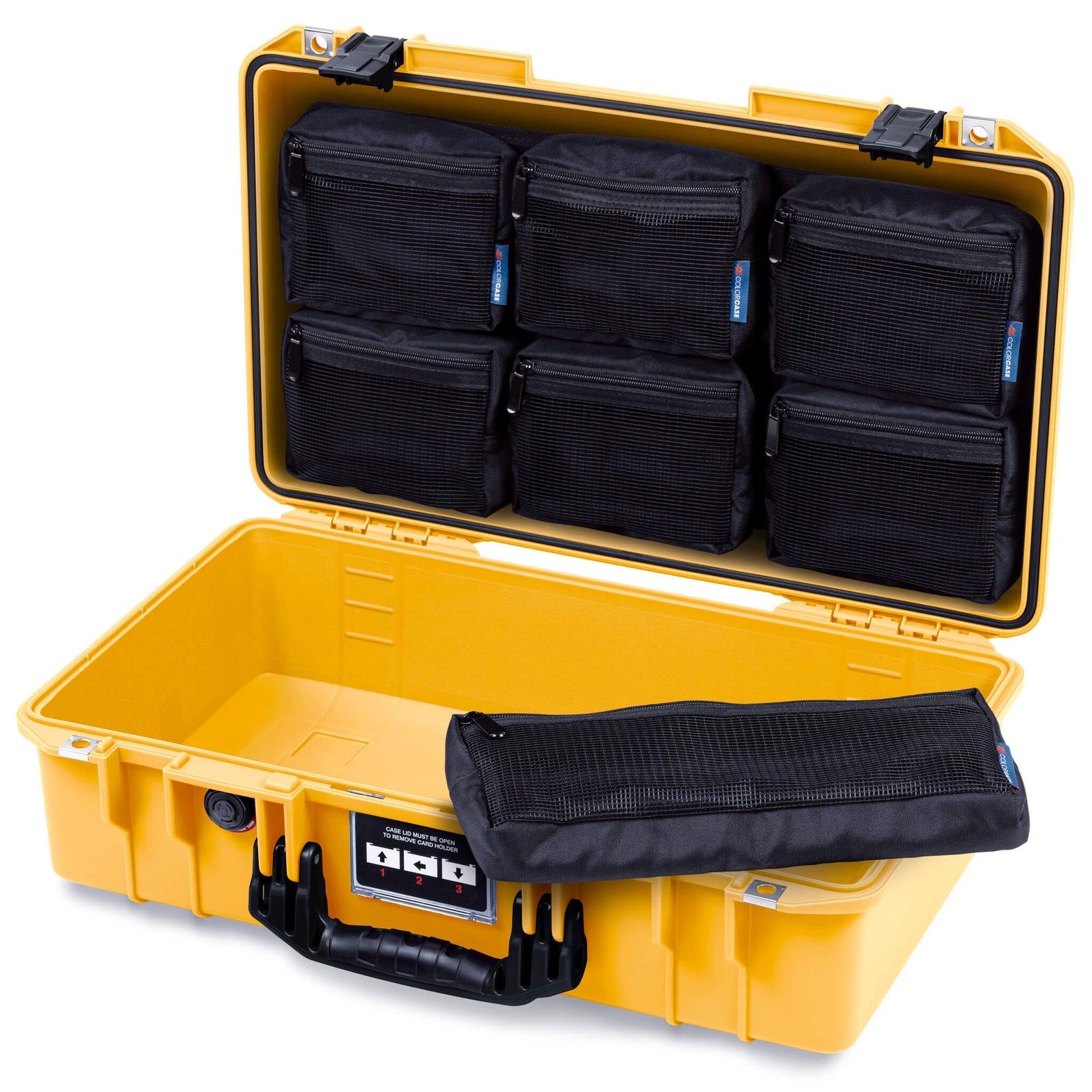 Pelican 1525 Air Case, Yellow with Black Handle & Latches ColorCase 