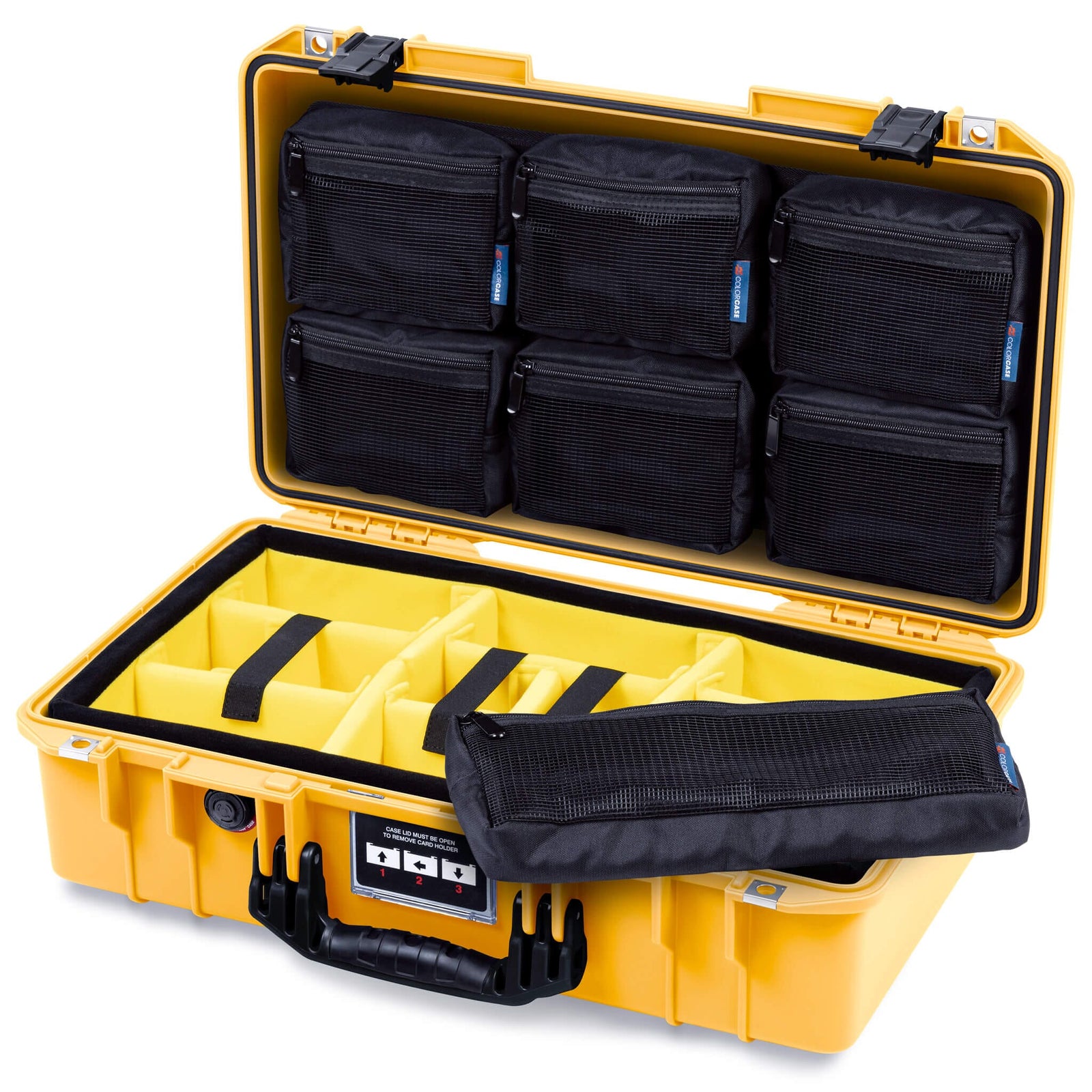 Pelican 1525 Air Case, Yellow with Black Handle & Latches ColorCase 