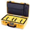 Pelican 1525 Air Case, Yellow with Black Handle & Latches Yellow Padded Microfiber Dividers with Laptop Computer Pouch ColorCase 015250-0210-240-111