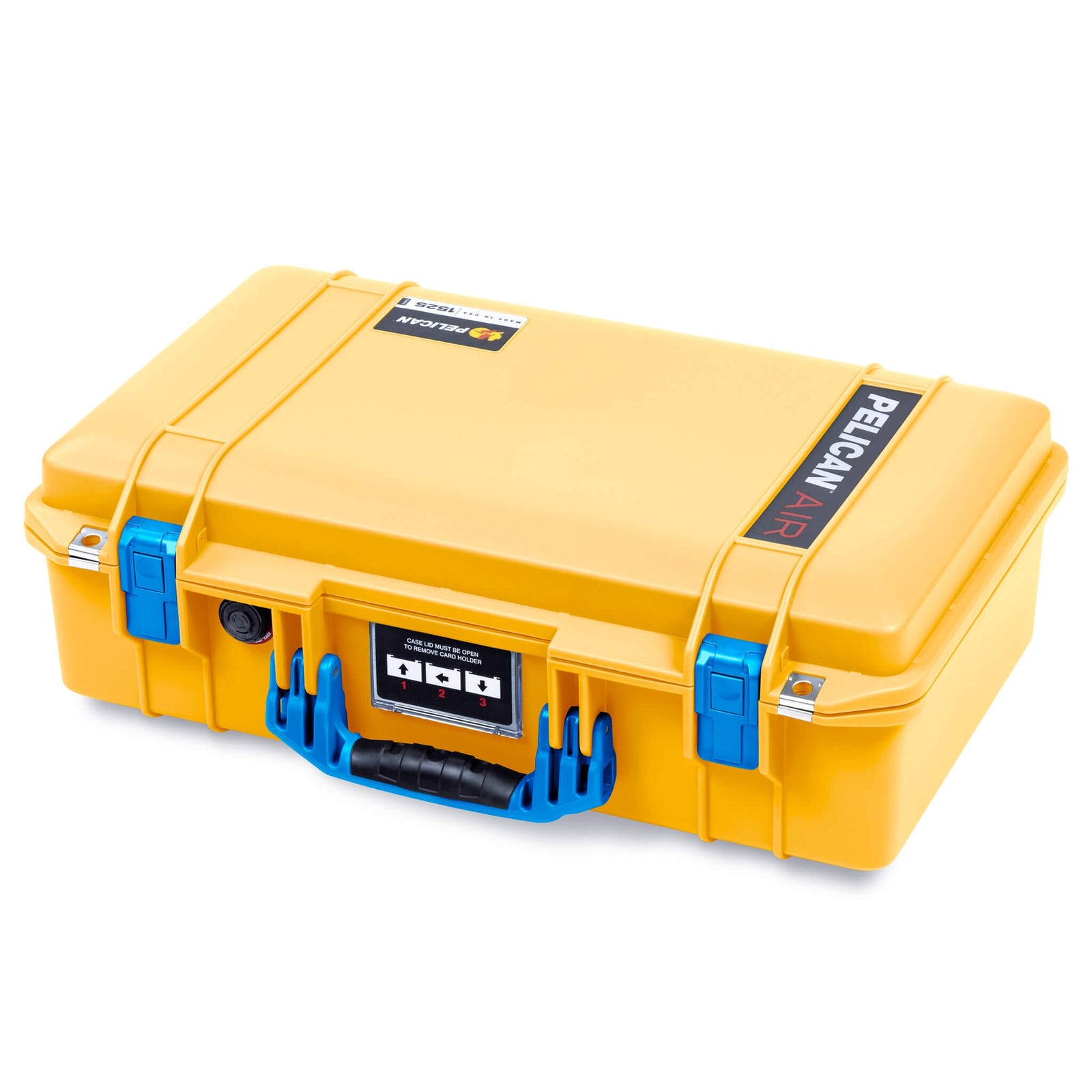 Pelican 1525 Air Case, Yellow with Blue Handle & Latches ColorCase 