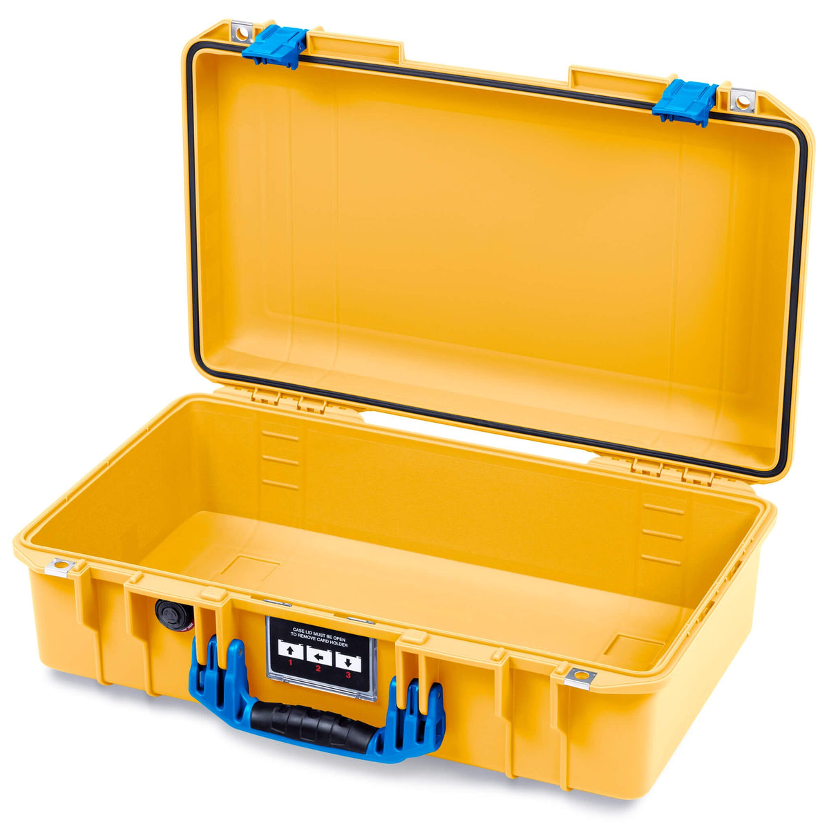 Pelican 1525 Air Case, Yellow with Blue Handle &amp; Latches None (Case Only) ColorCase 015250-0000-240-121