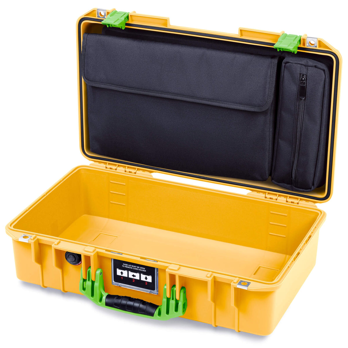 Pelican 1525 Air Case, Yellow with Lime Green Handle &amp; Latches ColorCase 