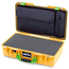 Pelican 1525 Air Case, Yellow with Lime Green Handle & Latches Pick & Pluck Foam with Laptop Computer Pouch ColorCase 015250-0201-240-301