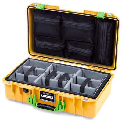 Pelican 1525 Air Case, Yellow with Lime Green Handle & Latches ColorCase