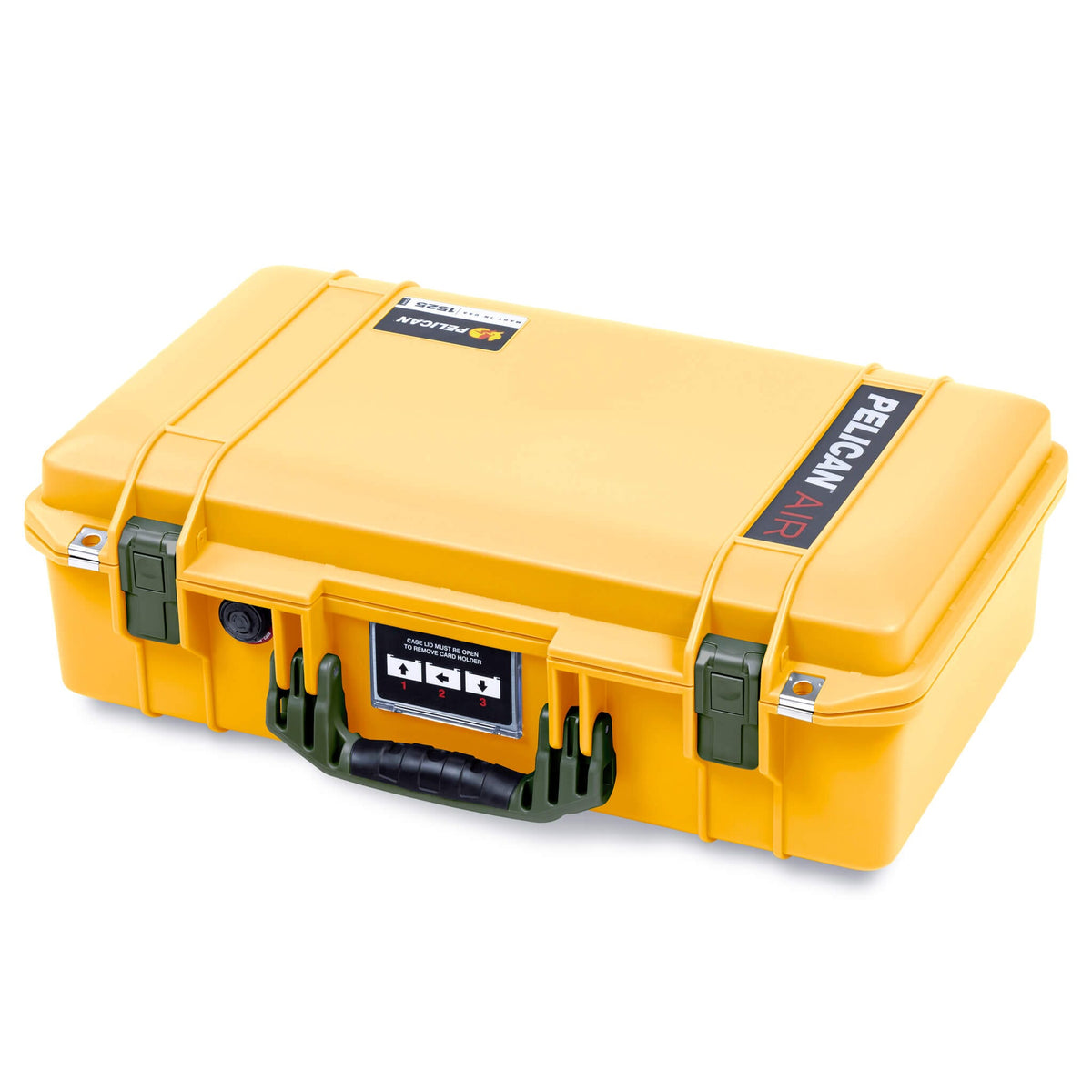 Pelican 1525 Air Case, Yellow with OD Green Handle &amp; Latches ColorCase 