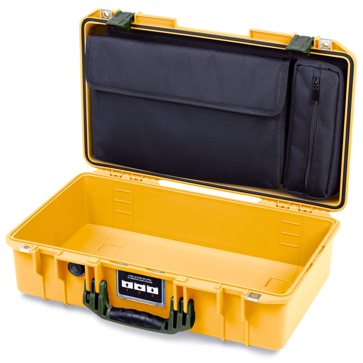 Pelican 1525 Air Case, Yellow with OD Green Handle &amp; Latches ColorCase 