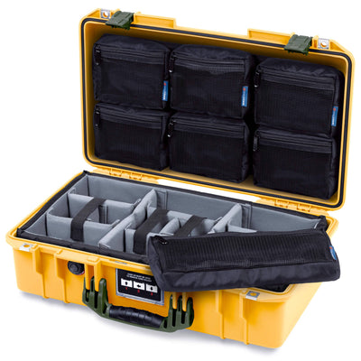 Pelican 1525 Air Case, Yellow with OD Green Handle & Latches ColorCase