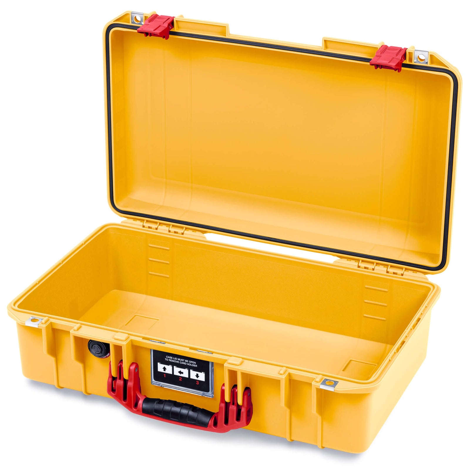 Pelican 1525 Air Case, Yellow with Red Handle & Latches None (Case Only) ColorCase 015250-0000-240-321